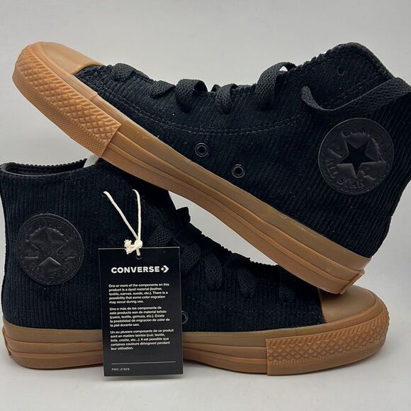 Converse Chuck Taylor All Star Pro Black Corduroy Gum High Top‎ Women 7.5 NWT - Picture 1 of 8